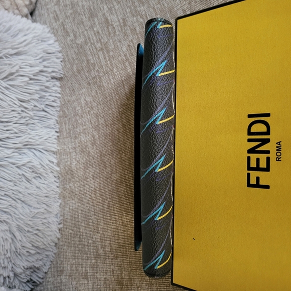 FENDI GREY COATED CANVAS BIRDS CONTINENTAL LONG WALLET 8M0340 - Picture 10 of 10